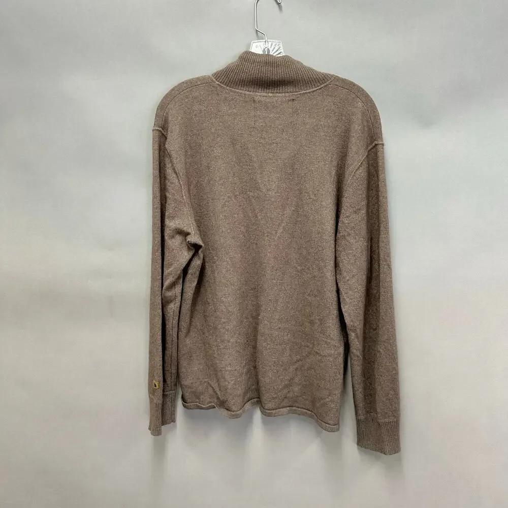The North Face brown 1/4 zip wool blend‎ pullover sweater mens Size Large Unisex
